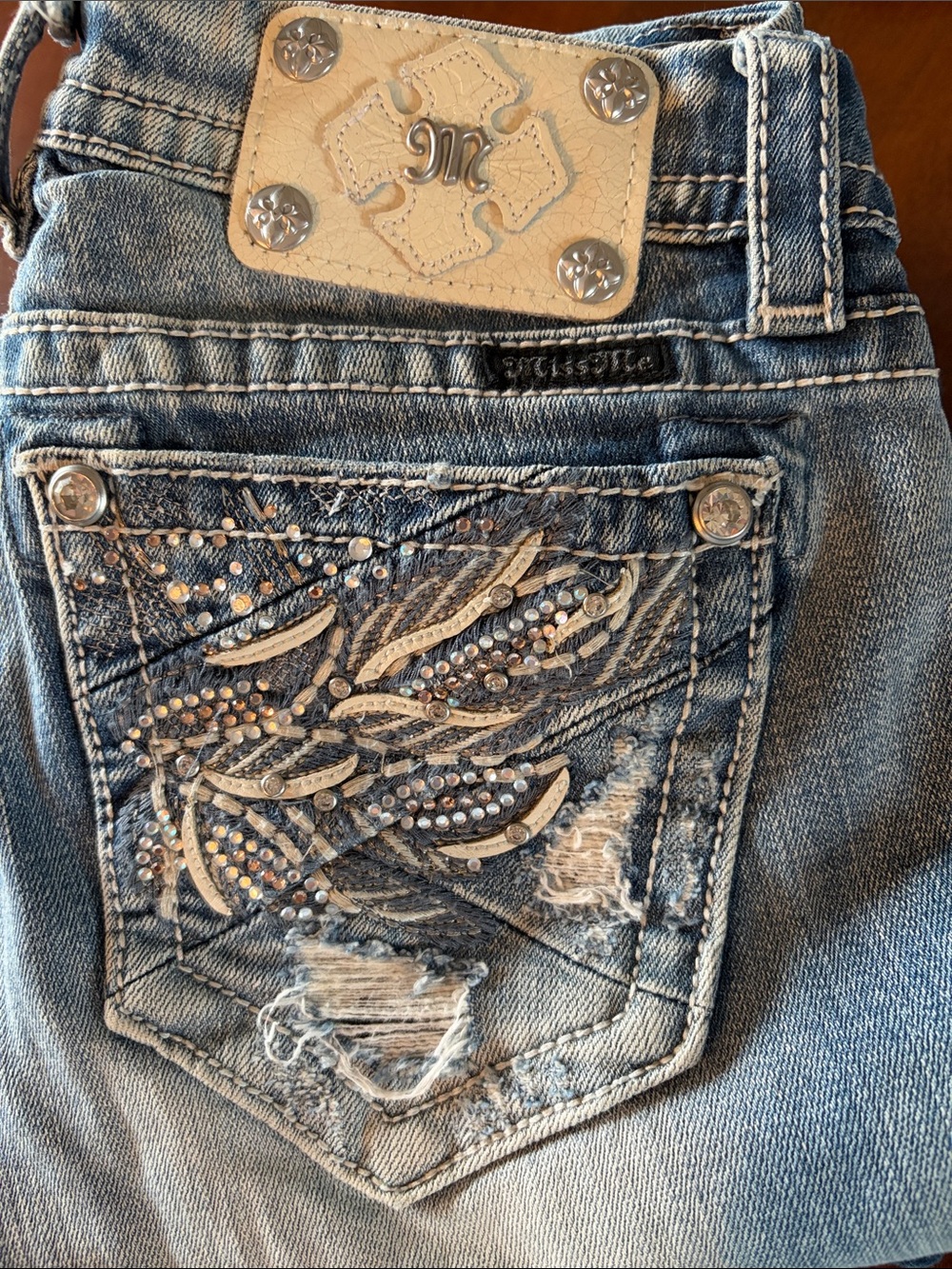 Miss Me Light Blue Embellished Bootcut Jeans